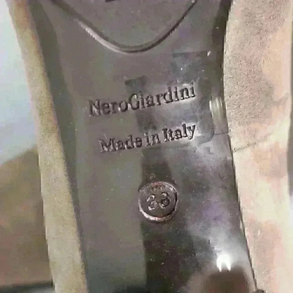 Nero Giardini Suede Pump Womens 36 EU 5 US 3.5" Stacked Heel Italy Y2K - Picture 4 of 13